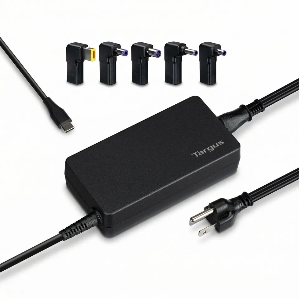 targus-100w-universal-usb-c-legacy-charger-usb-c-power-adapter-with-5-interchang image 1