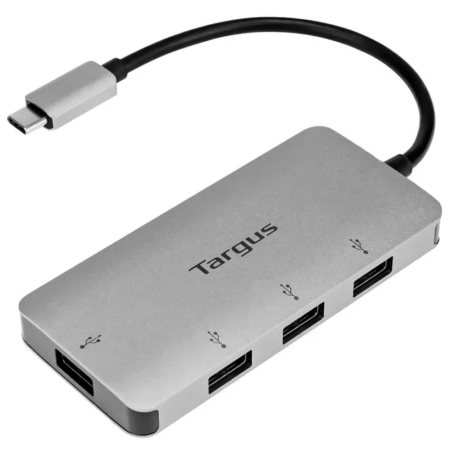 targus-usb-c-to-4-port-usb-a-hub-gray-ach226eu image 1