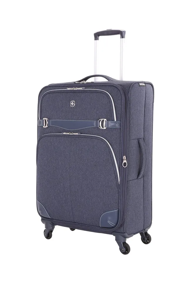 swissgear-7660-luggage-blue-checked-large-durable-hard-shell-suitcase image 1