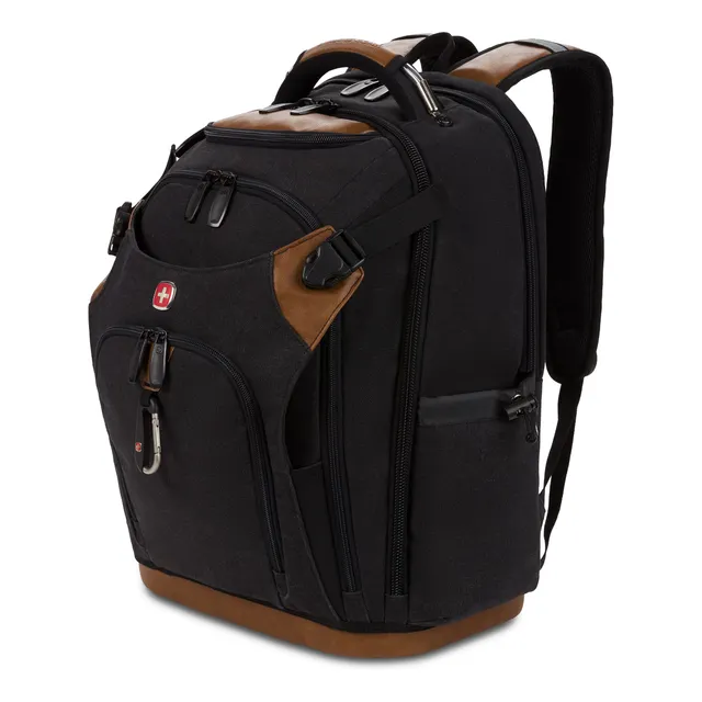 swissgear-work-pack-pro-tool-backpack-black-brown-canvas-fits-17-inch-laptop-60- image 1