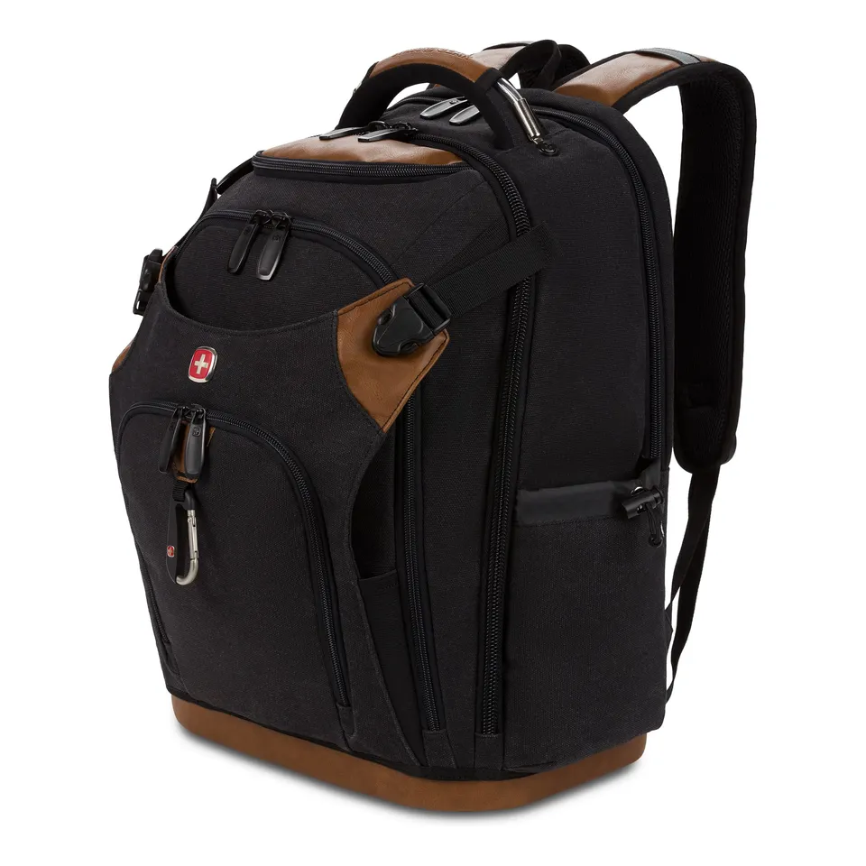 swissgear-work-pack-pro-tool-backpack-black-brown-canvas-fits-17-inch-laptop-60- image 1