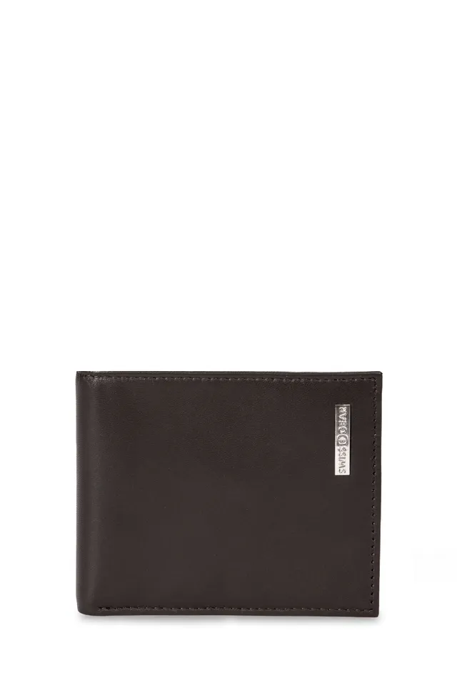 swissgear-six-pocket-leather-card-case-wallet-chocolate-8-slots image 1