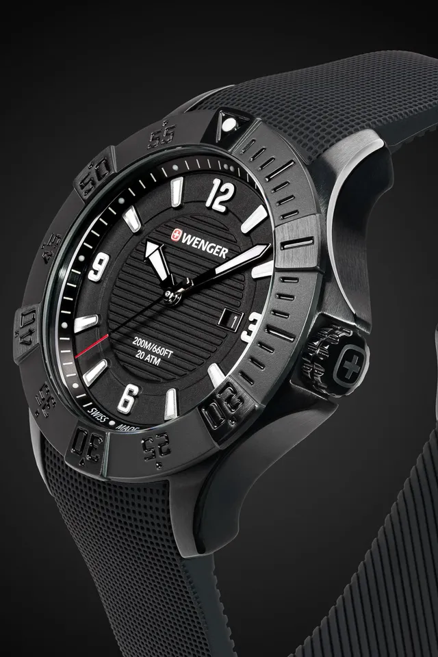 wenger-seaforce-swiss-quartz-watch-all-black-black-dial-black-silicone-strap image 1