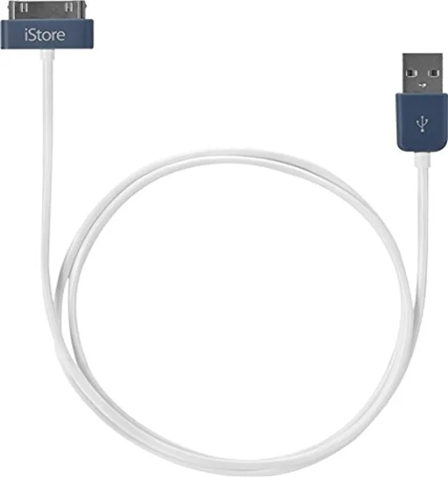 targus-istore-30-pin-sync-charge-cable-3-3-feet-white-and-blue-acc963cai image 1