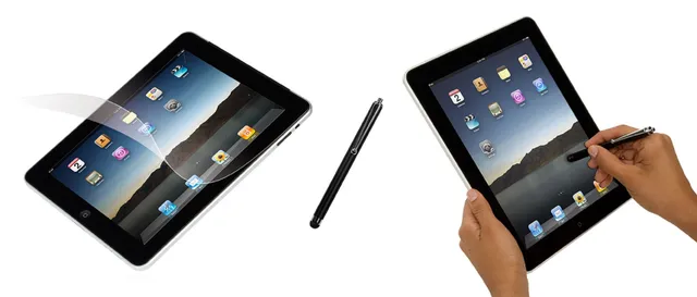 targus-essential-black-stylus-and-screen-protector-with-bubble-free-clear-adhesi image 1