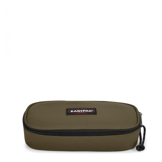 eastpak-oval-single-pencil-case-army-olive-100-vegan-pen-loops image 1