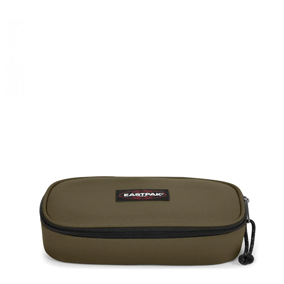 eastpak-oval-single-pencil-case-army-olive-100-vegan-pen-loops image 1