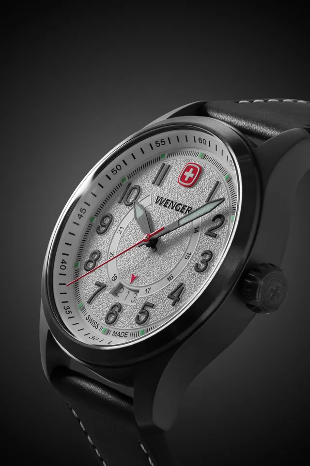 wenger-terragraph-swiss-watch-in-black-ice-with-white-dial-and-black-leather-str image 1