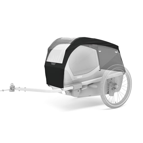 thule-bexey-rain-cover-for-dog-bike-trailer-clear-front-window-easy-attach image 2
