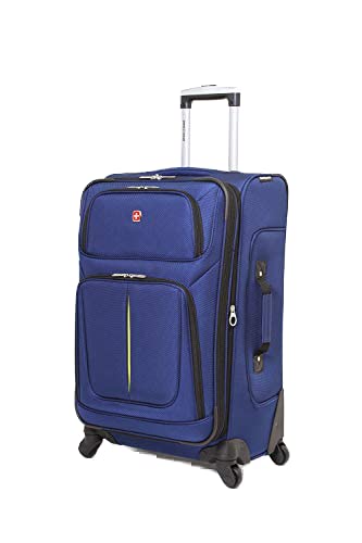 swissgear-sion-softside-expandable-spinner-luggage-navy-lime-checked-medium-25-i image 8
