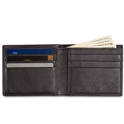 swissgear-genuine-pebbled-leather-slim-bi-fold-wallet-black image 6
