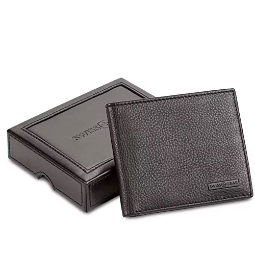 swissgear-genuine-pebbled-leather-slim-bi-fold-wallet-black image 7