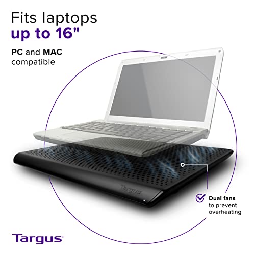 targus-chill-mat-for-up-to-16-inch-laptop-dual-fan-cooling-stand-usb-powered-bla image 8
