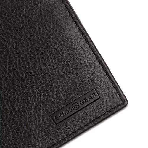 swissgear-genuine-pebbled-leather-slim-bi-fold-wallet-black image 8