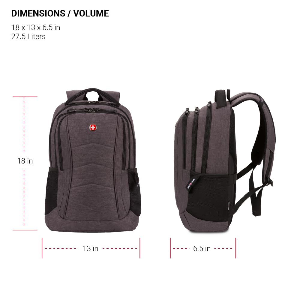 swissgear-5668-laptop-backpack-dark-gray-heather-18-25-inches-fits-16-inch-lapto image 5