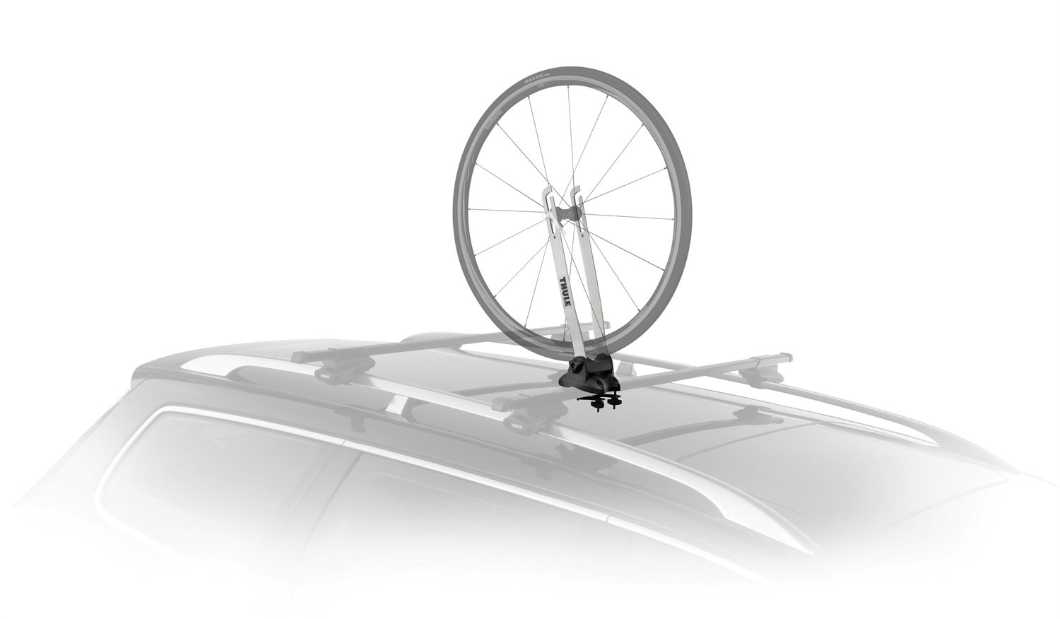 thule-593-wheel-on-rooftop-bicycle-wheel-carrier-for-fork-mounts image 2
