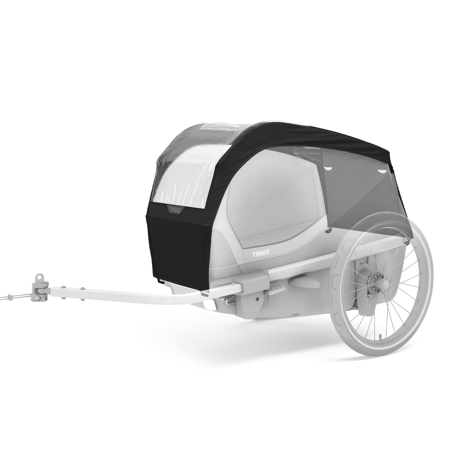 thule-bexey-rain-cover-for-dog-bike-trailer-clear-front-window-easy-attach image 1