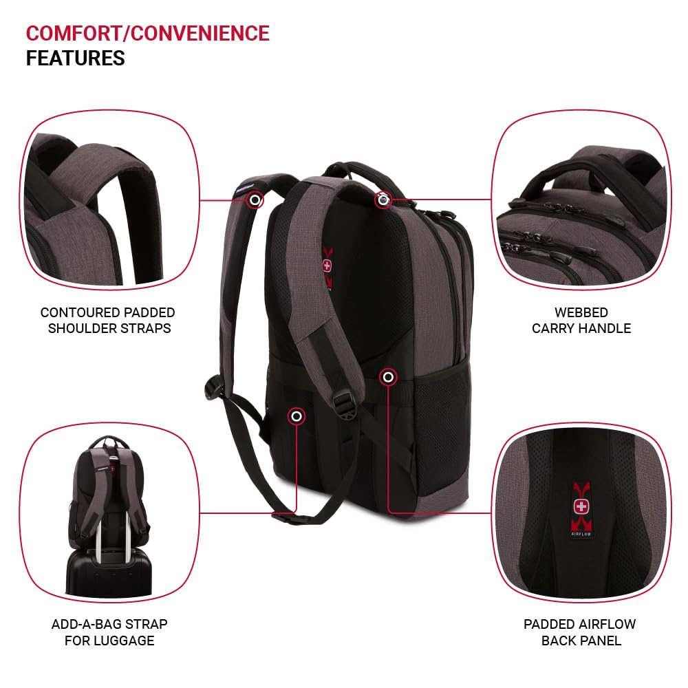 swissgear-5668-laptop-backpack-dark-gray-heather-18-25-inches-fits-16-inch-lapto image 2