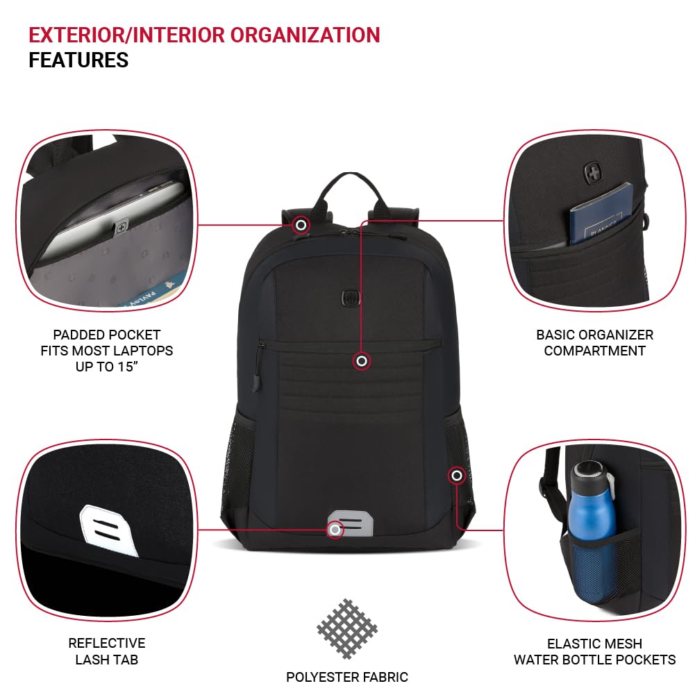 swissgear-intro-laptop-backpack-black-17-5-x12-x6-fits-most-16-inch-laptops image 2