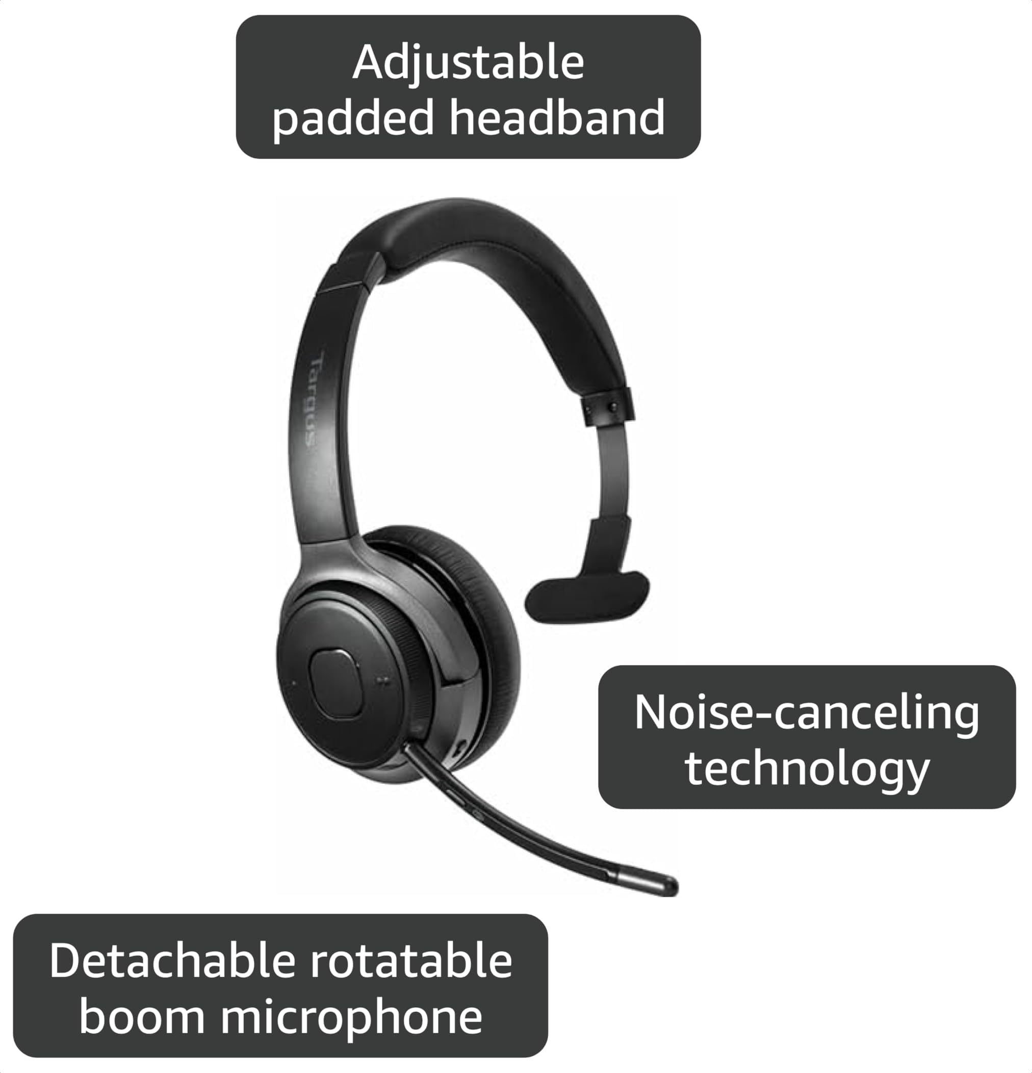 targus-wireless-bluetooth-mono-headset-with-noise-canceling-boom-microphone image 3