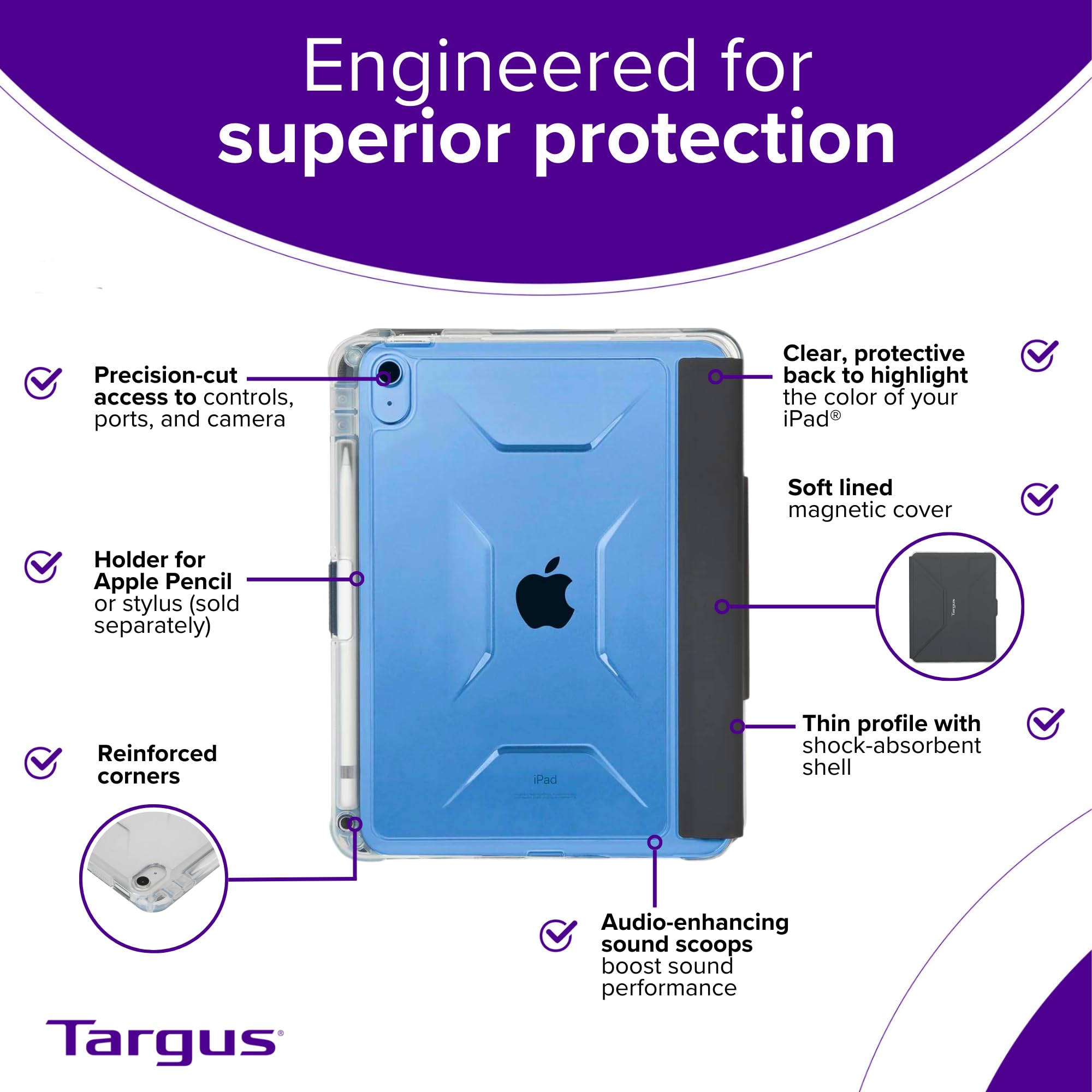 targus-pro-tek-clear-case-for-apple-ipad-10-9-10th-gen-military-grade-shock-abso image 5
