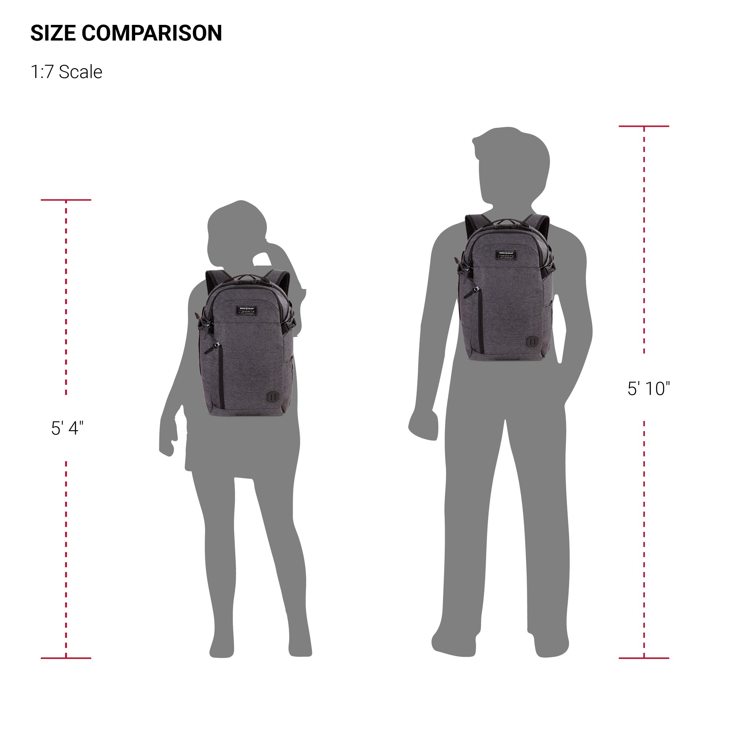 swissgear-hybrid-travel-laptop-backpack-heather-grey-18-inch-fits-16-inch-laptop image 6