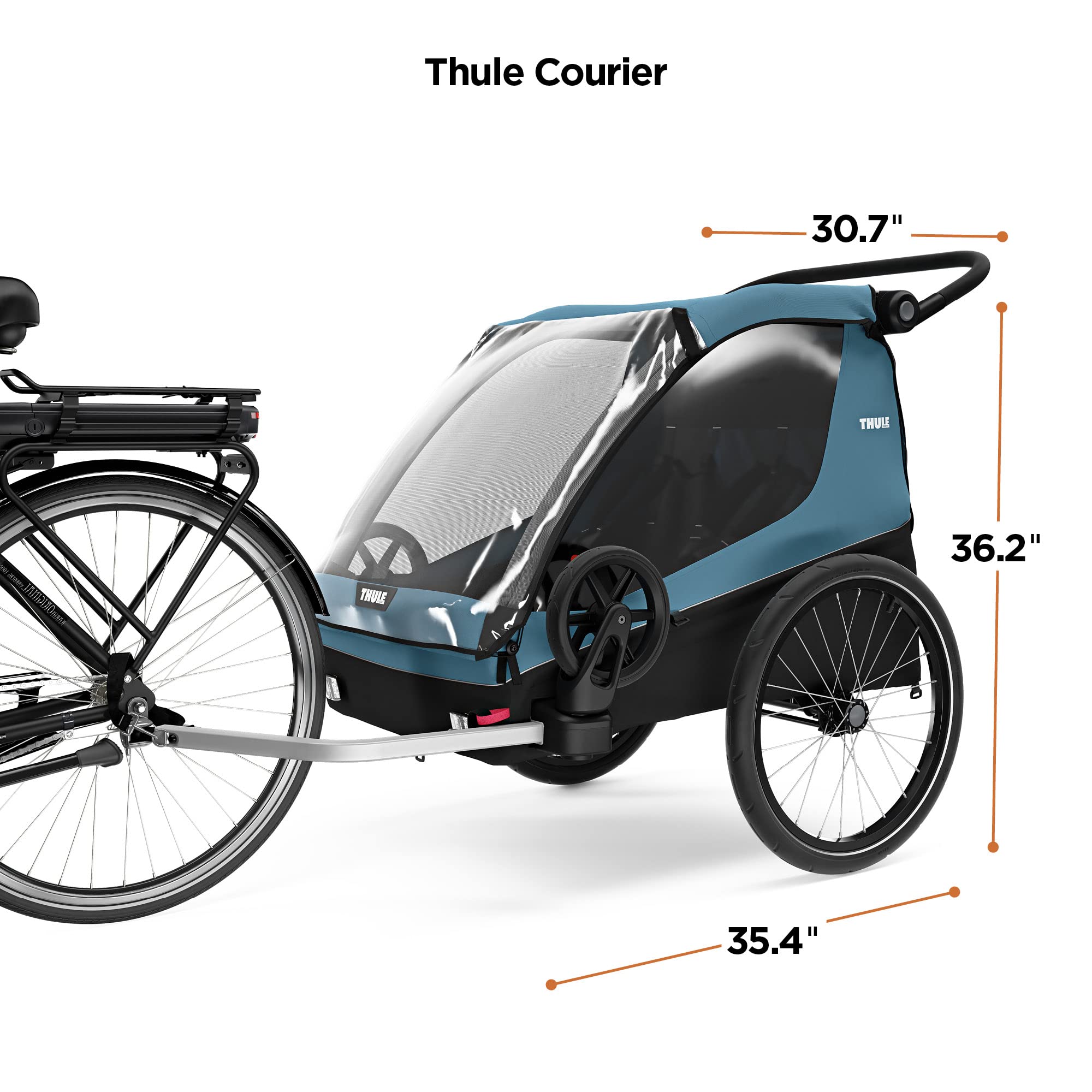 thule-courier-child-bike-trailer-stroller-2-seat-includes-strolling-and-biking-k image 3