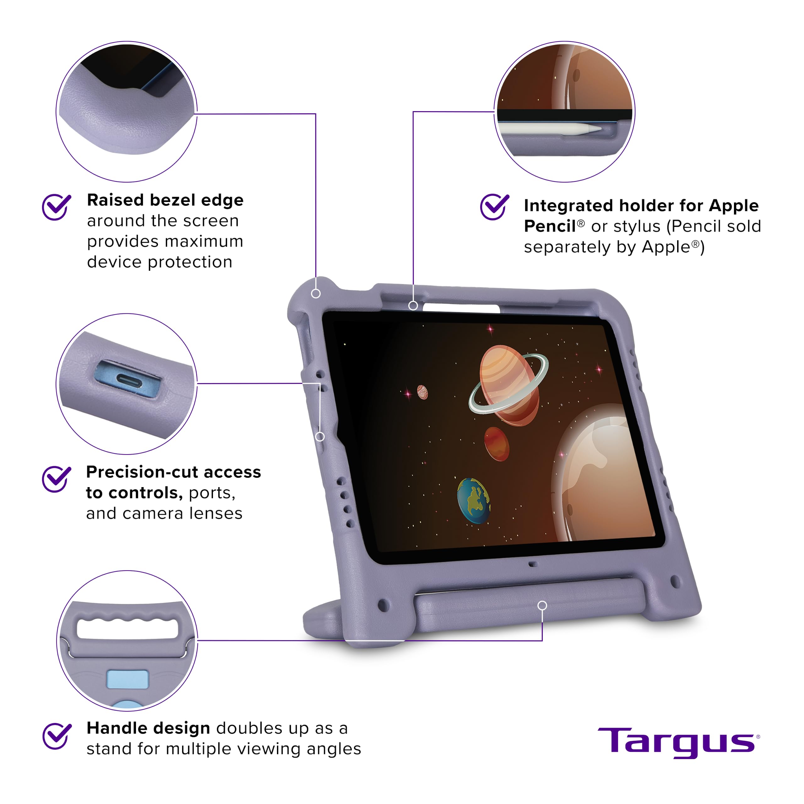 targus-kid-s-case-for-ipad-ipad-air-ipad-pro-purple-thd96407gl-military-grade-6- image 2