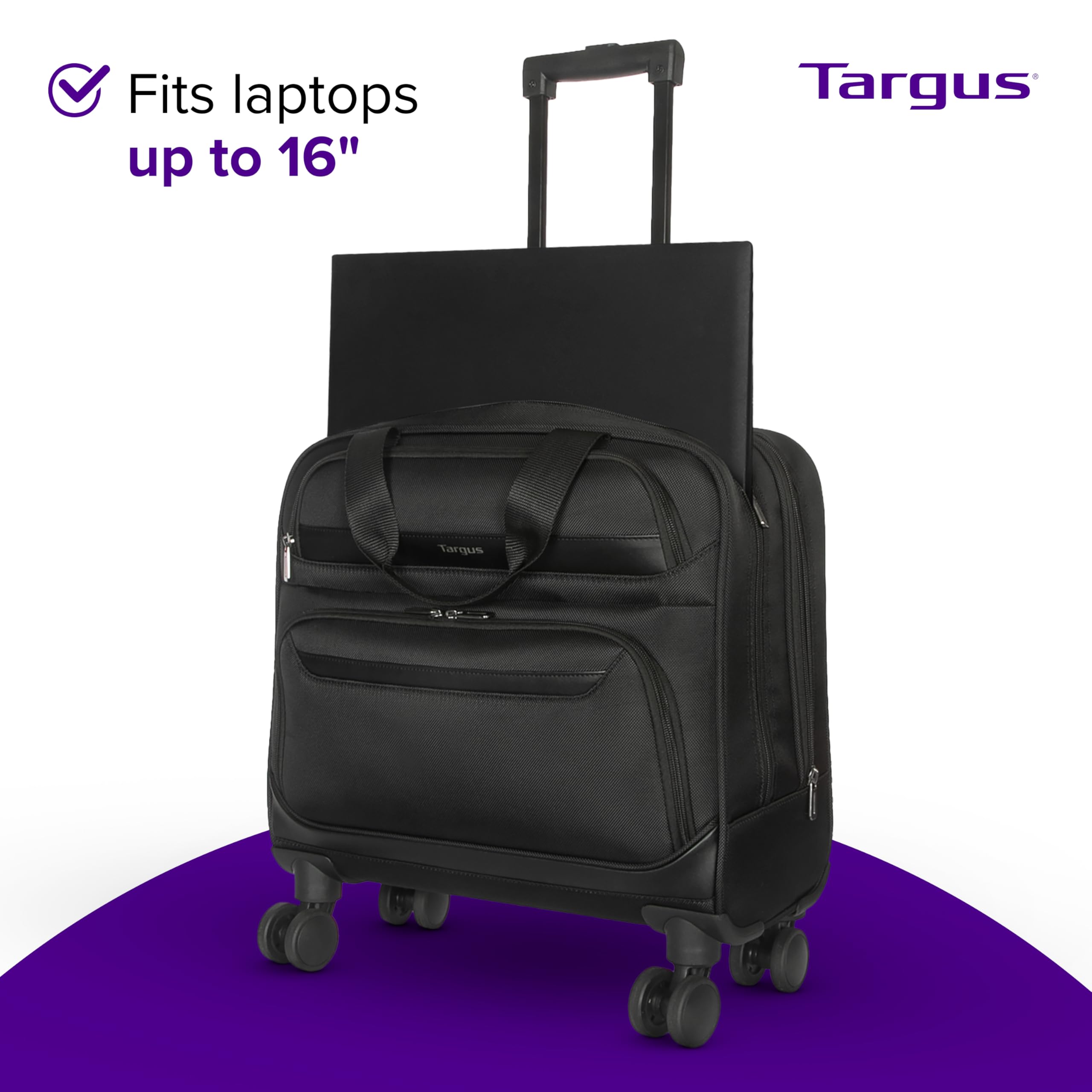 targus-16-transit-4-wheel-rolling-laptop-bag-lightweight-multi-compartment-carry image 3