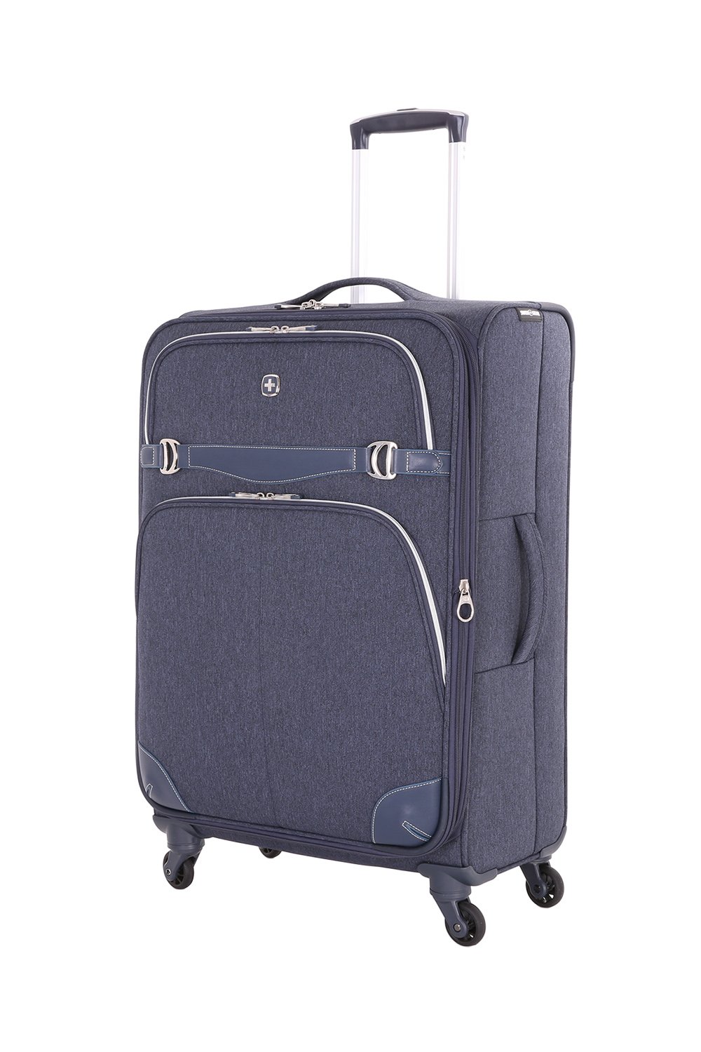 swissgear-7660-luggage-blue-checked-large-durable-hard-shell-suitcase image 1