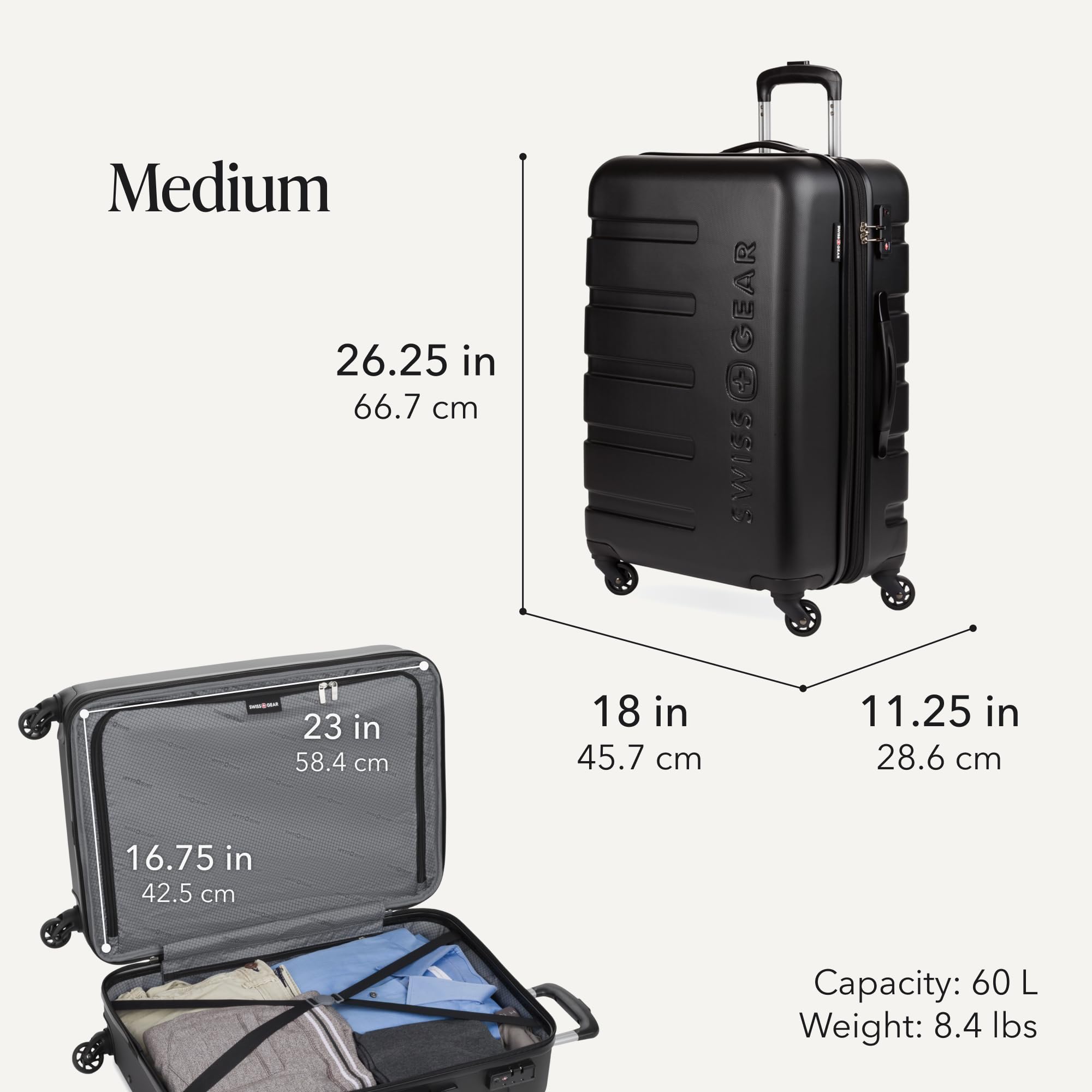swissgear-7366-signature-hardside-expandable-luggage-set-3-piece-19-23-27-inches image 3