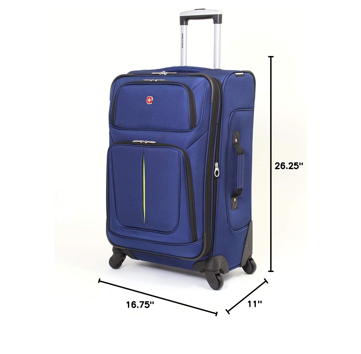swissgear-sion-softside-expandable-spinner-luggage-navy-lime-checked-medium-25-i image 7