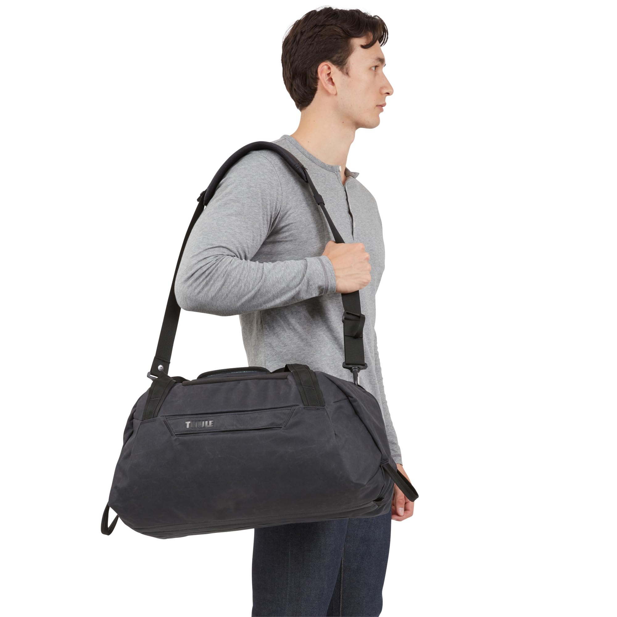 thule-aion-duffel-bag-35l-waxed-canvas-carry-on-with-split-packing-and-laptop-pr image 4