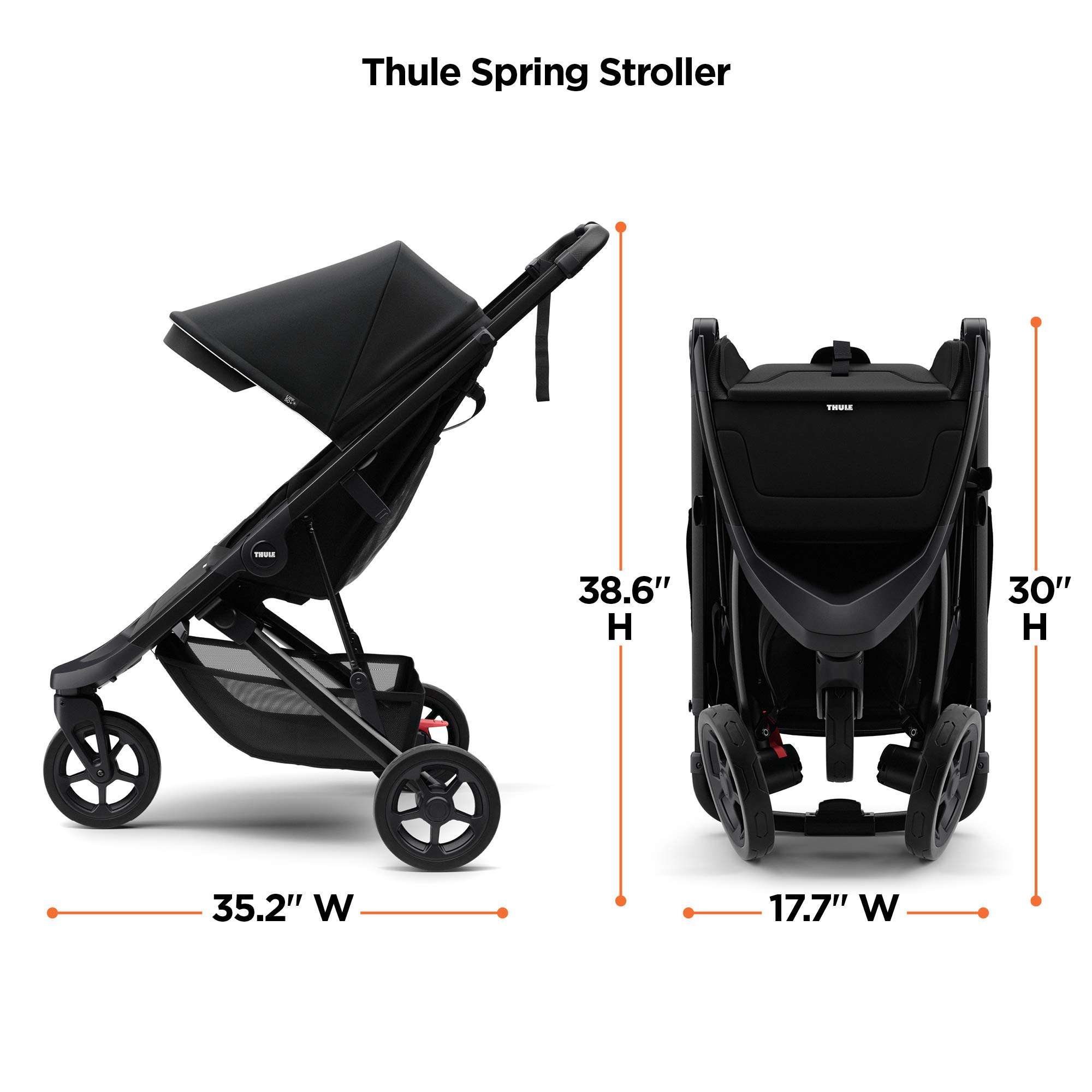 thule-spring-compact-stroller-lightweight-3-wheel-one-hand-fold-upf-50-canopy image 3
