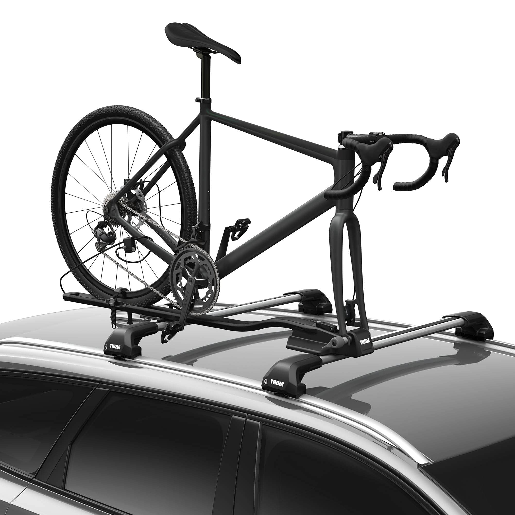 thule-fastride-roof-mounted-bike-rack-fork-mount-quick-release-thru-axle-compati image 1