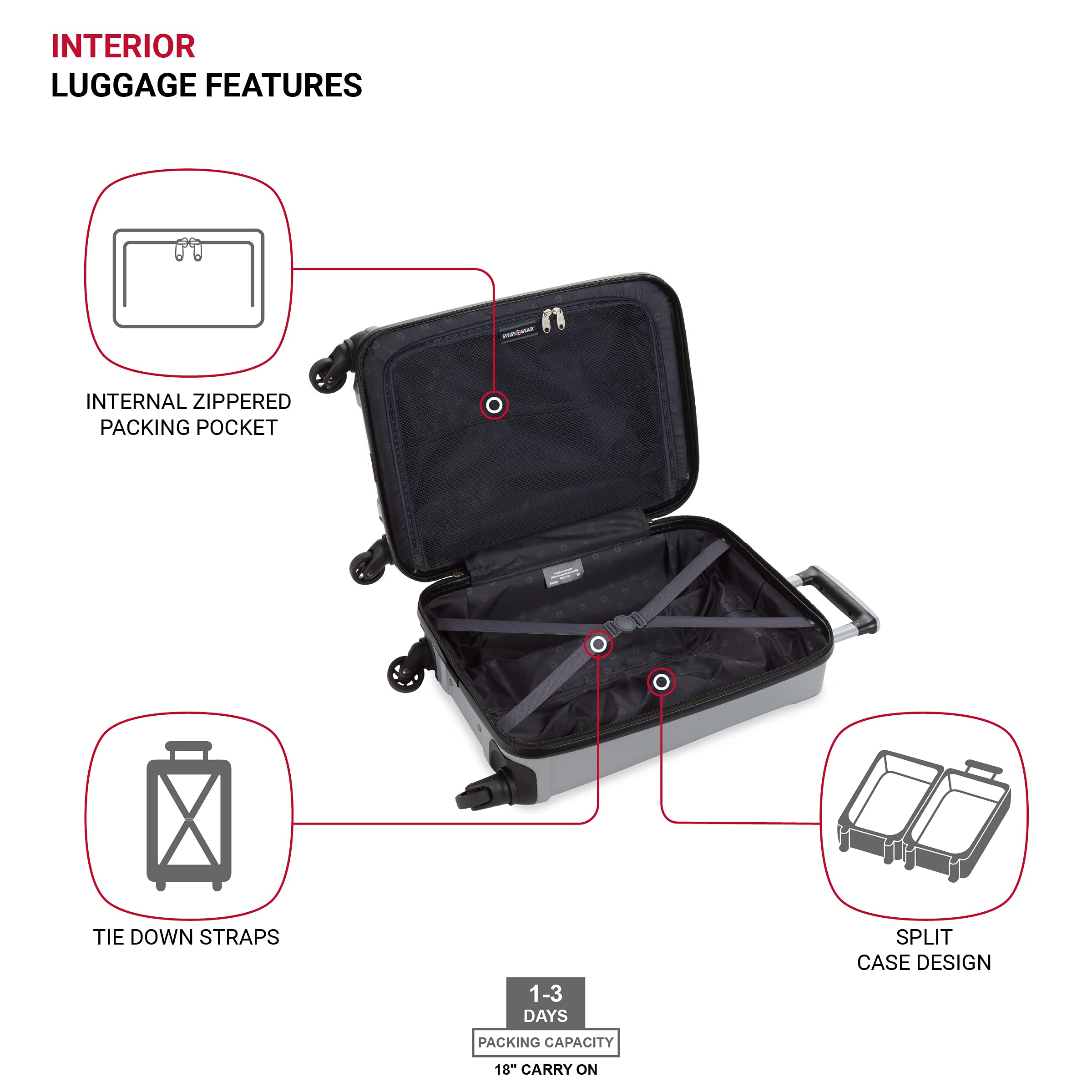 swissgear-3750-hardside-expandable-carry-on-luggage-with-spinner-wheels-silver-1 image 3
