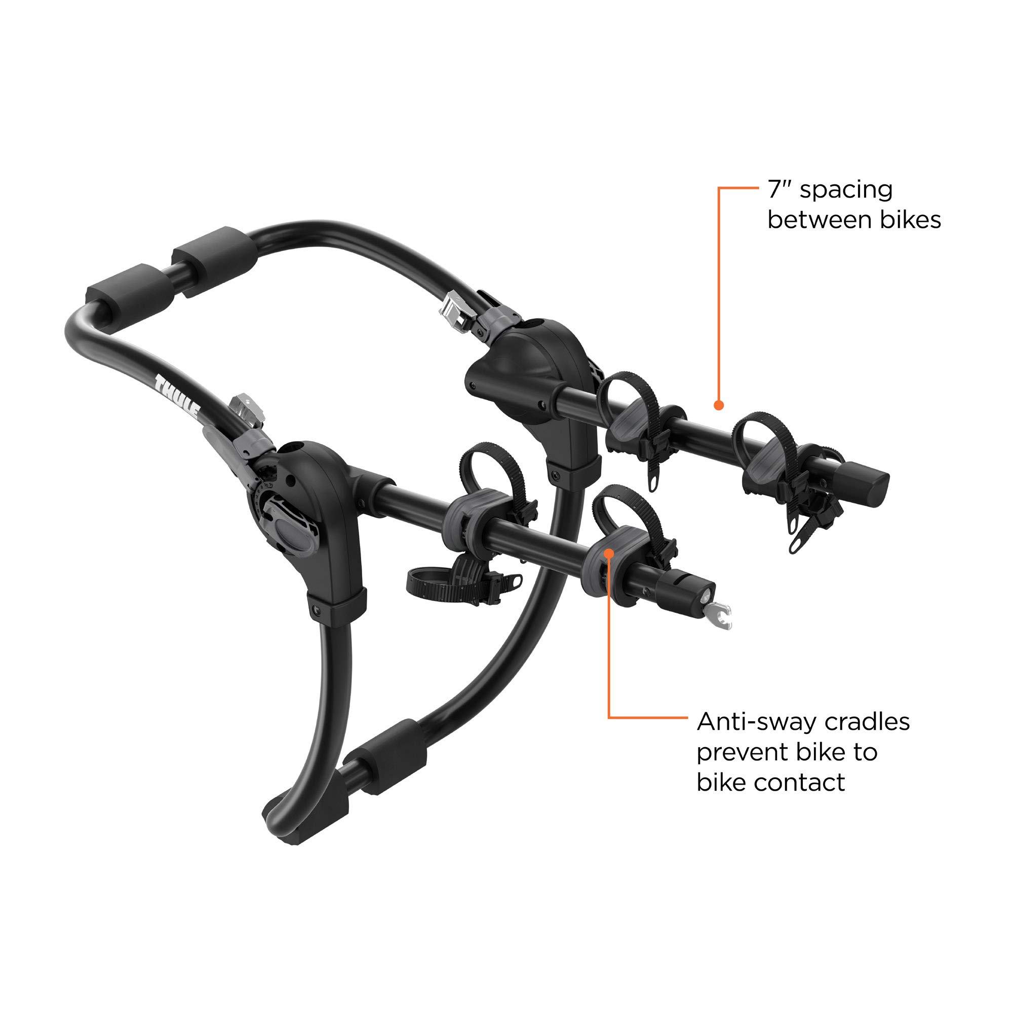 thule-gateway-pro-trunk-bike-rack-holds-1-3-bikes-6-strap-system-anti-sway-cradl image 2