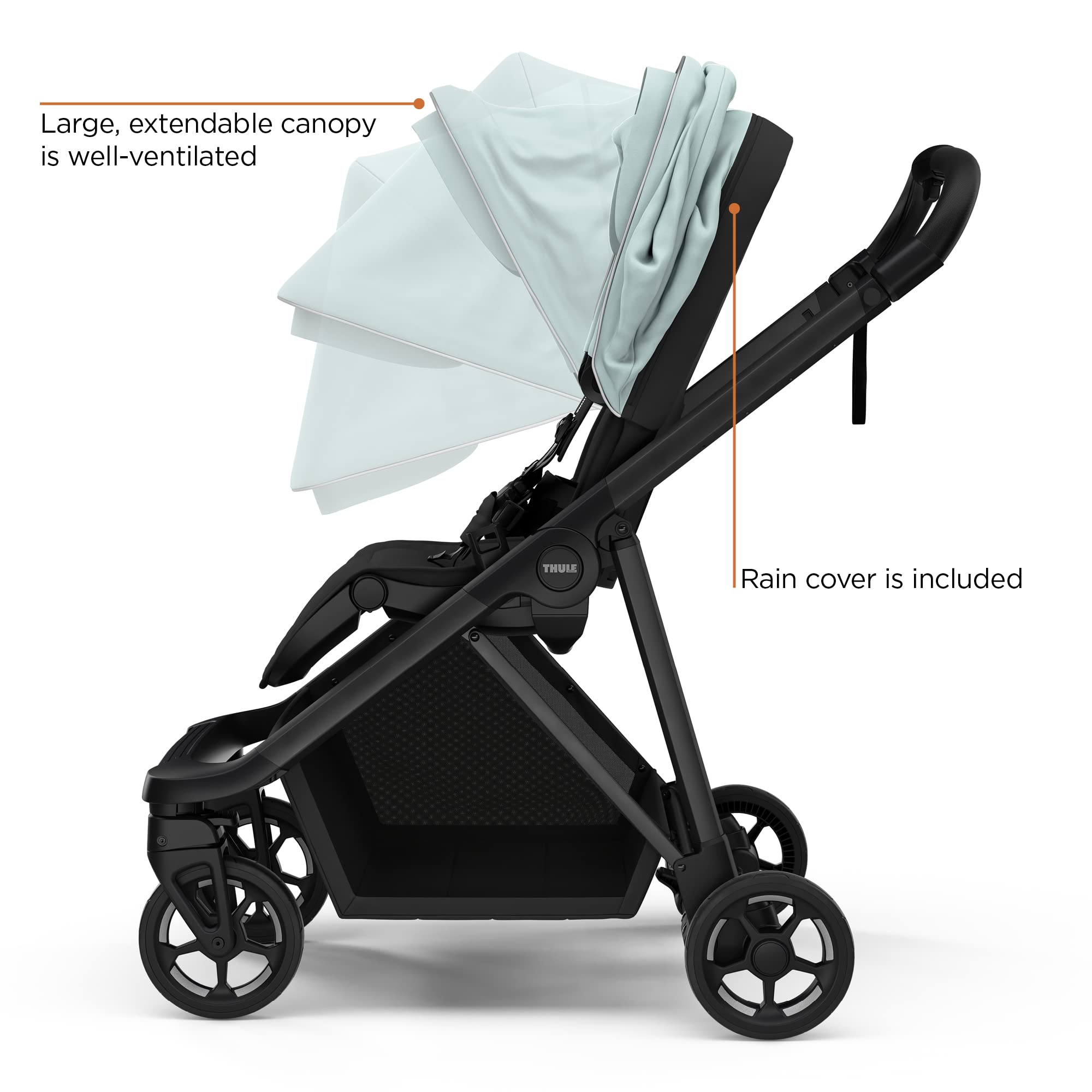 thule-shine-city-stroller-lightweight-reversible-seat-one-hand-fold-upf50-canopy image 5