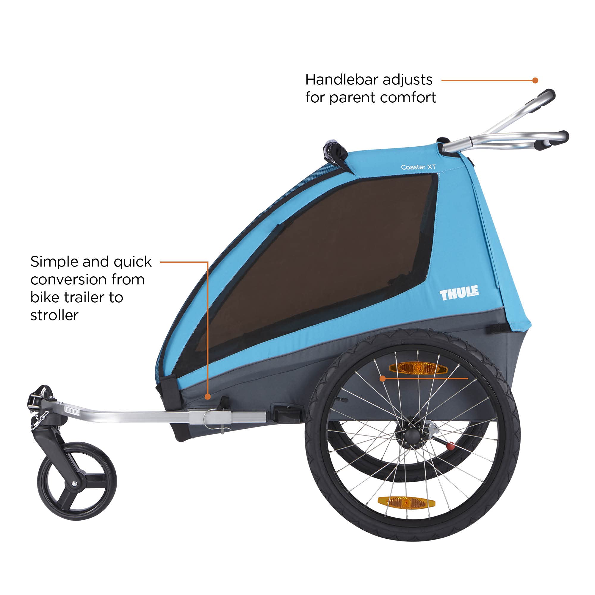 thule-coaster-xt-2-seat-bicycle-trailer-stroller-complete-with-biking-and-stroll image 3
