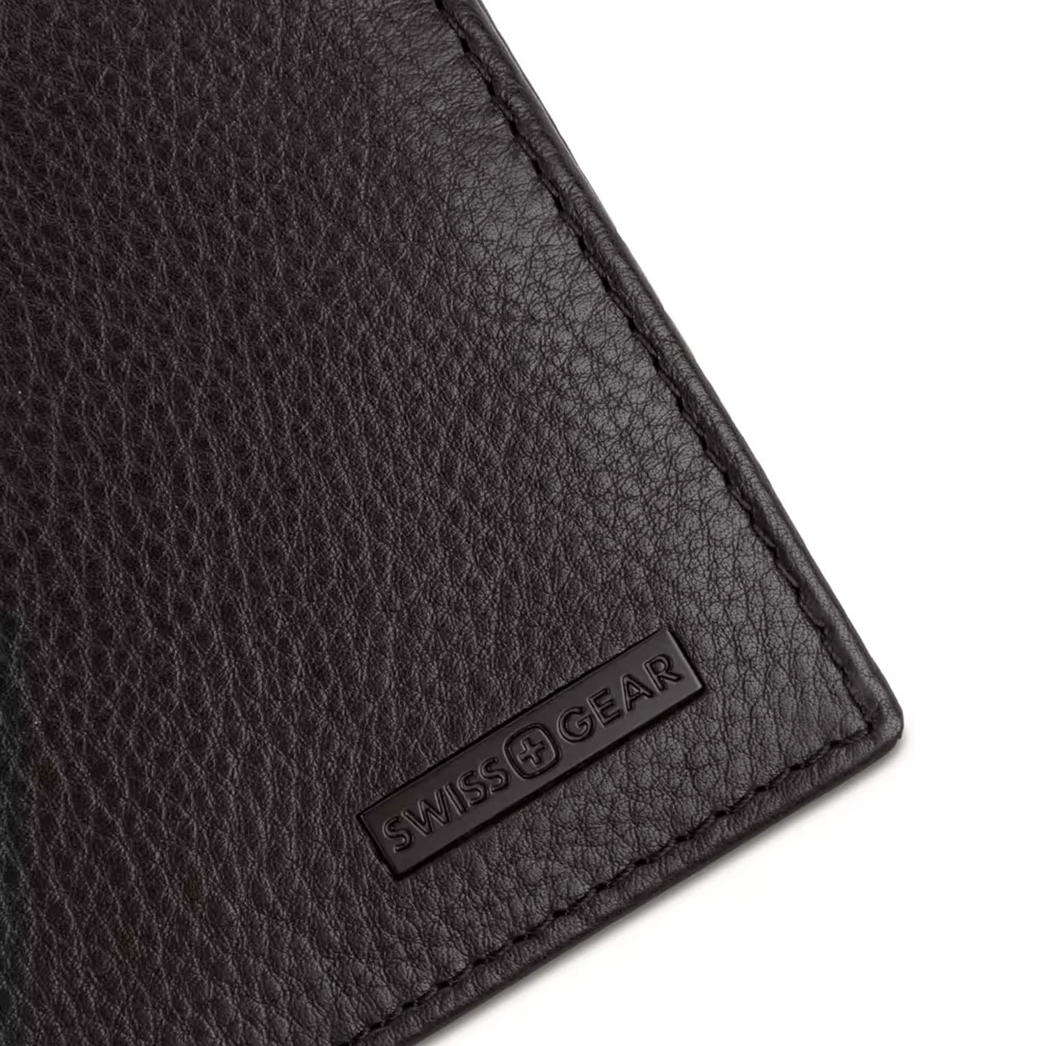 swissgear-genuine-pebbled-leather-slim-bi-fold-wallet-black image 4