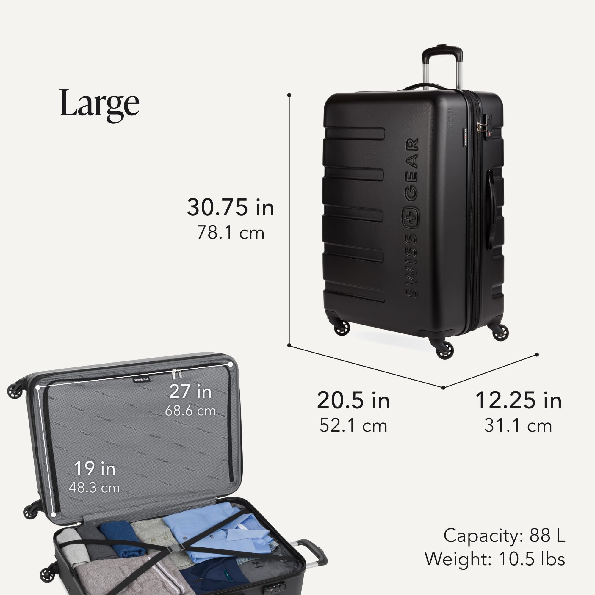 swissgear-7366-signature-hardside-expandable-luggage-set-3-piece-19-23-27-inches image 4