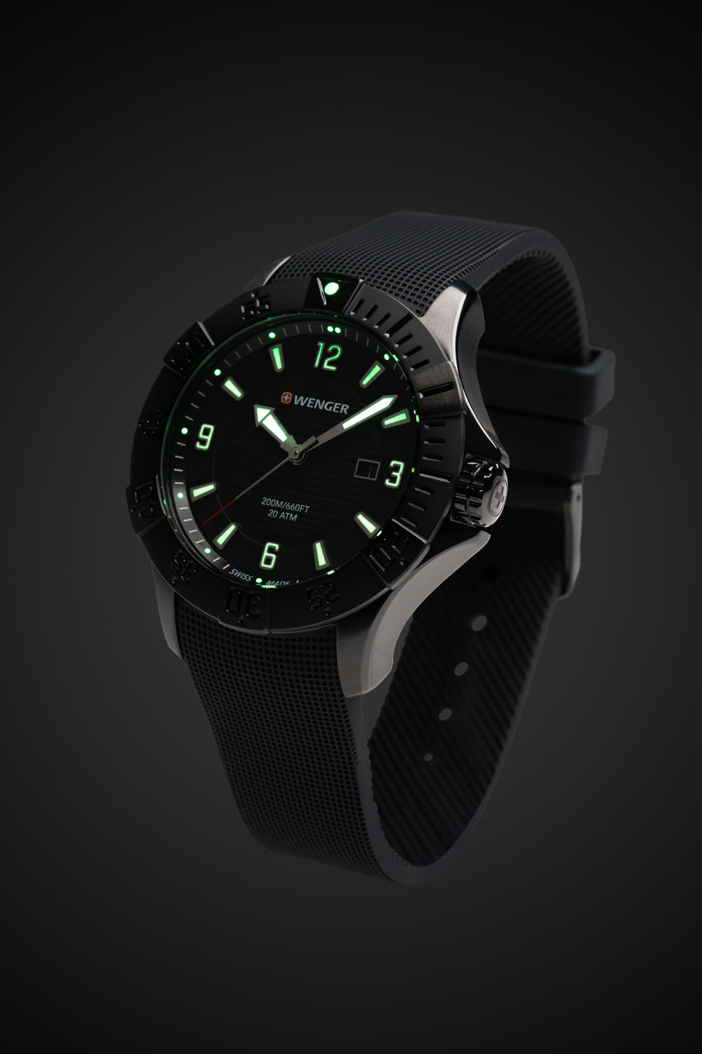 wenger-seaforce-swiss-quartz-watch-all-black-black-dial-black-silicone-strap image 2