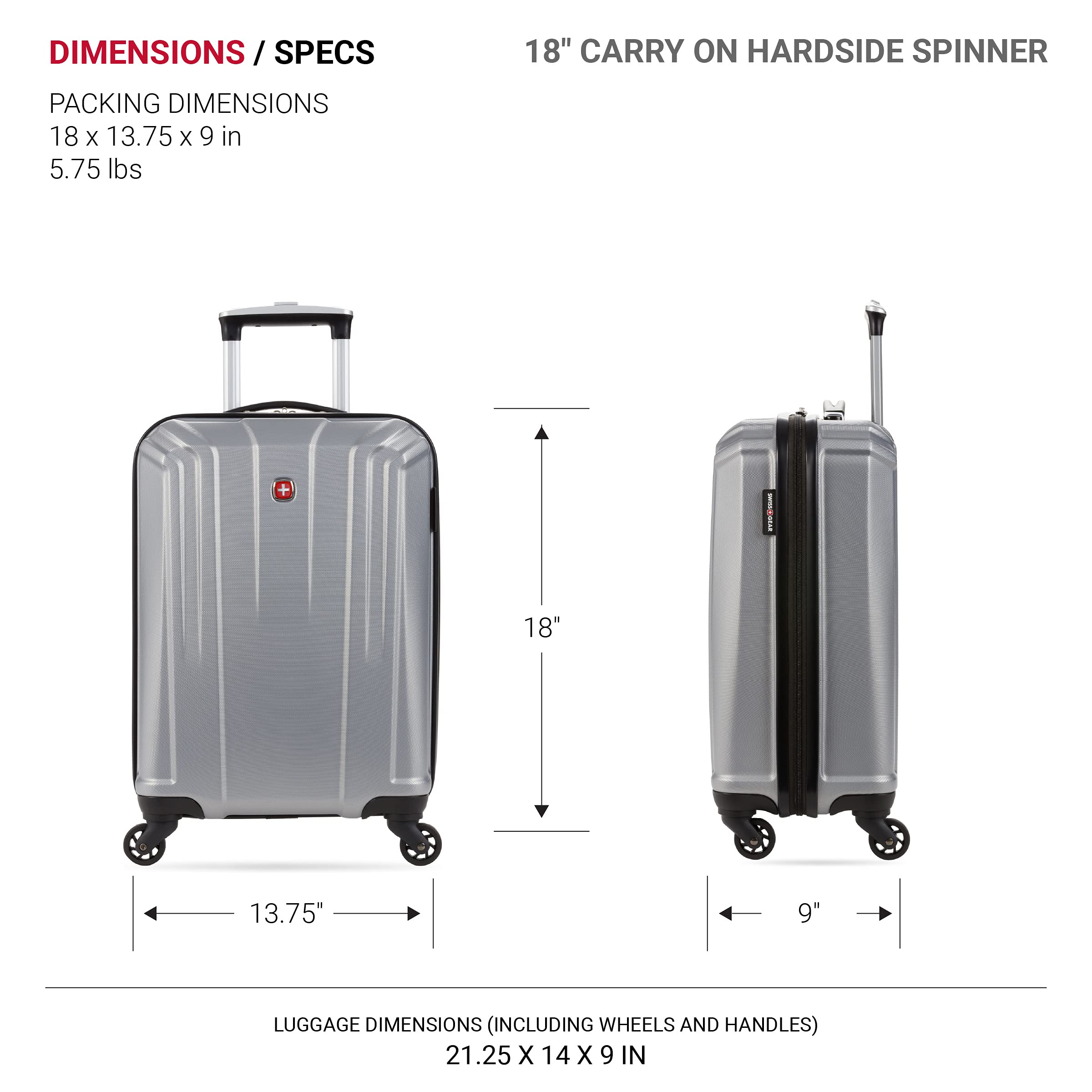 swissgear-3750-hardside-expandable-carry-on-luggage-with-spinner-wheels-silver-1 image 5