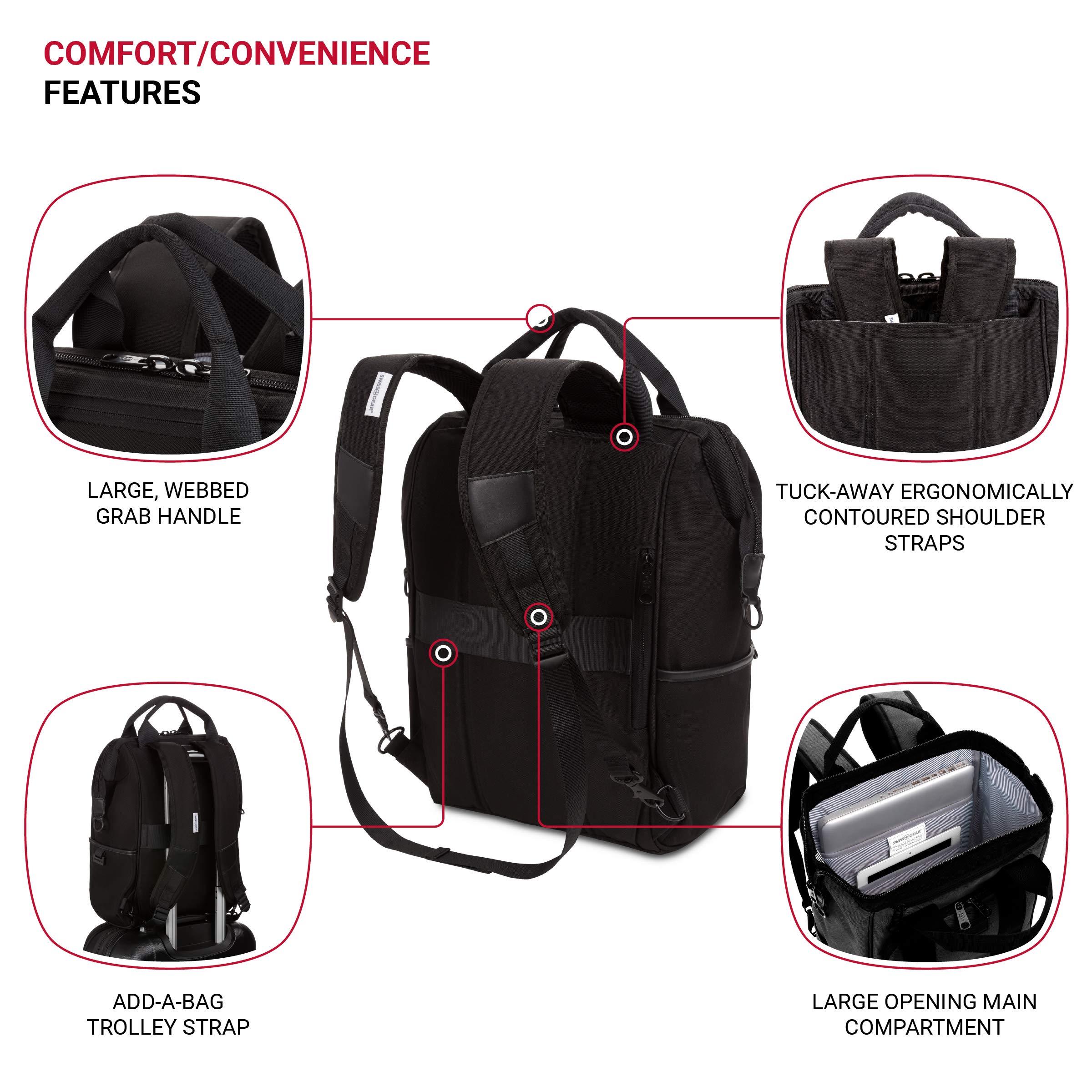 swissgear-3577-laptop-backpack-doctor-bag-style-fits-16-inch-laptop-black-stealt image 2