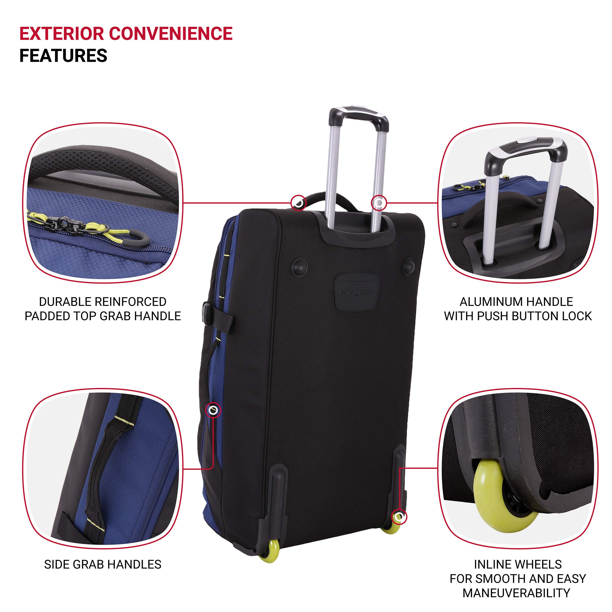 swissgear-apex-exec-wheeled-rolling-duffel-8-day-capacity-soft-shell-luggage-men image 2