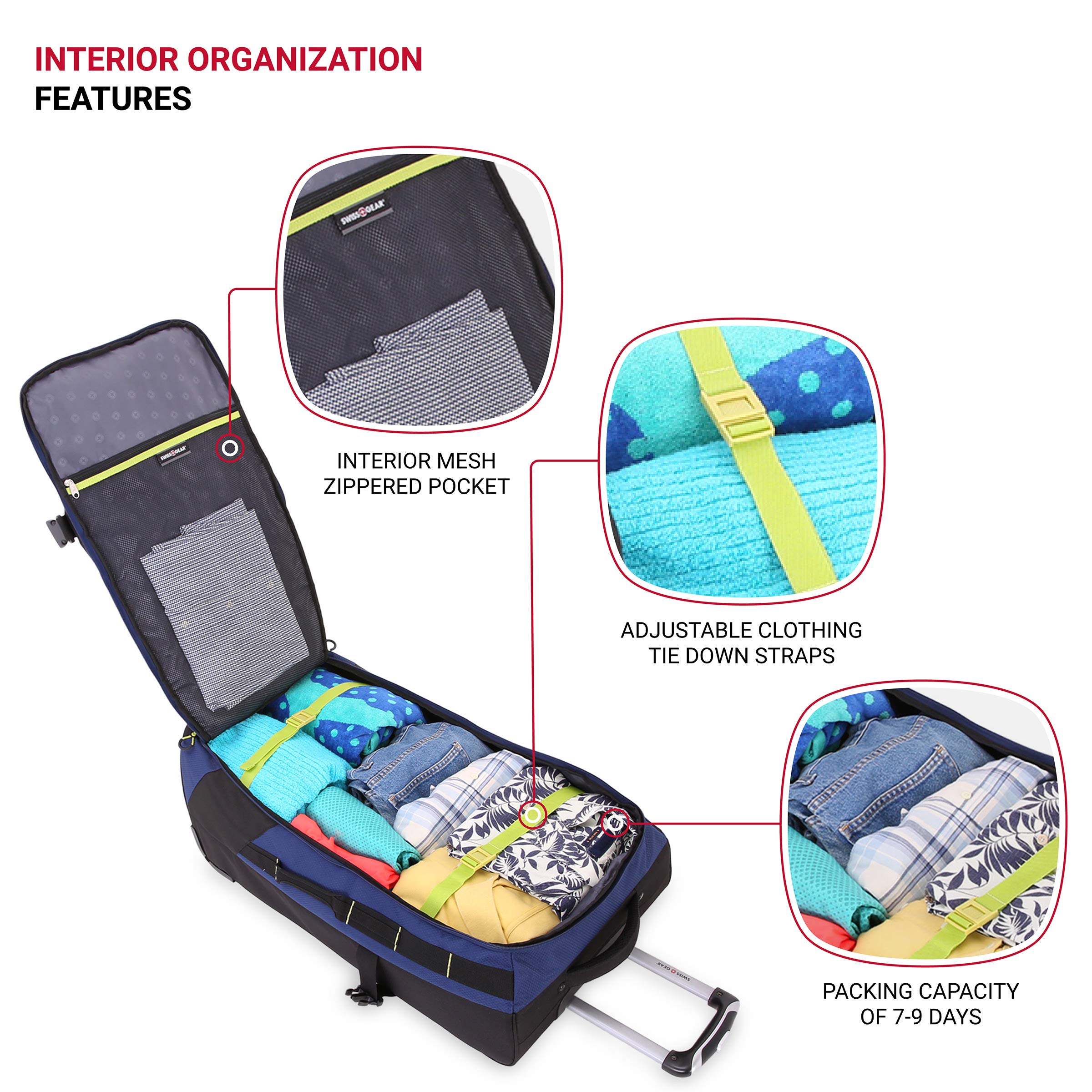 swissgear-apex-exec-wheeled-rolling-duffel-8-day-capacity-soft-shell-luggage-men image 4