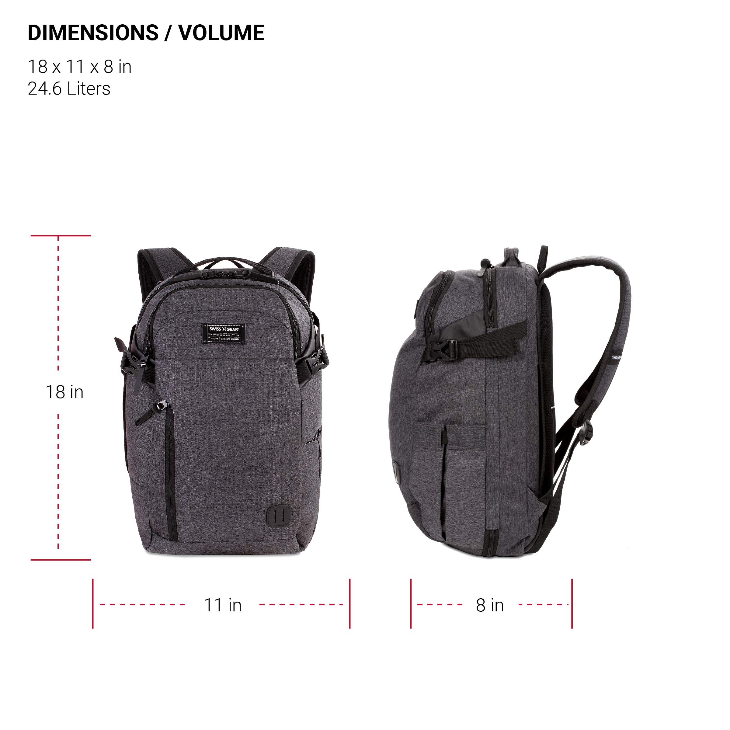 swissgear-hybrid-travel-laptop-backpack-heather-grey-18-inch-fits-16-inch-laptop image 5