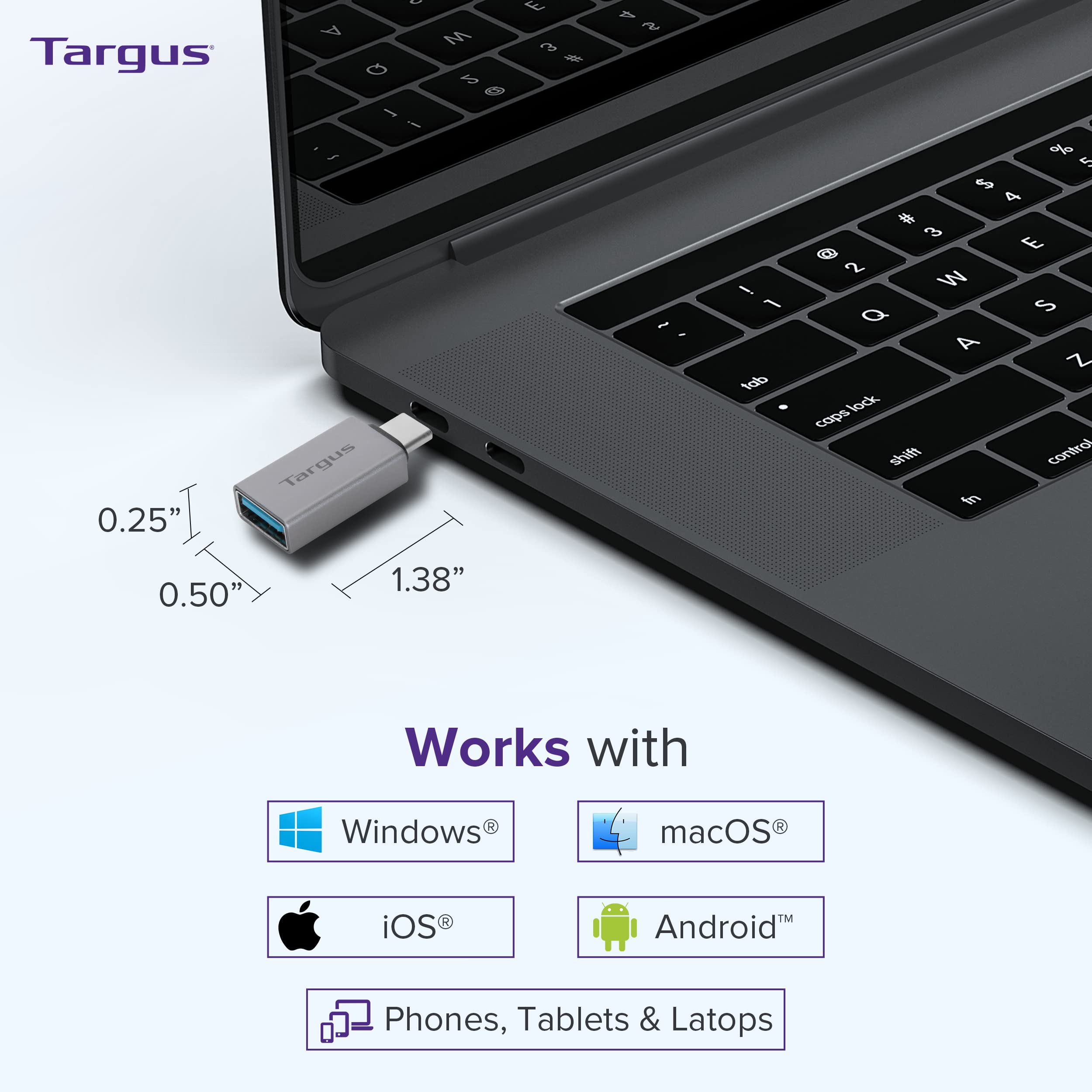 targus-usb-c-to-usb-a-adapter-2-pack-aca979gl-fast-data-transfer-compact-design- image 4