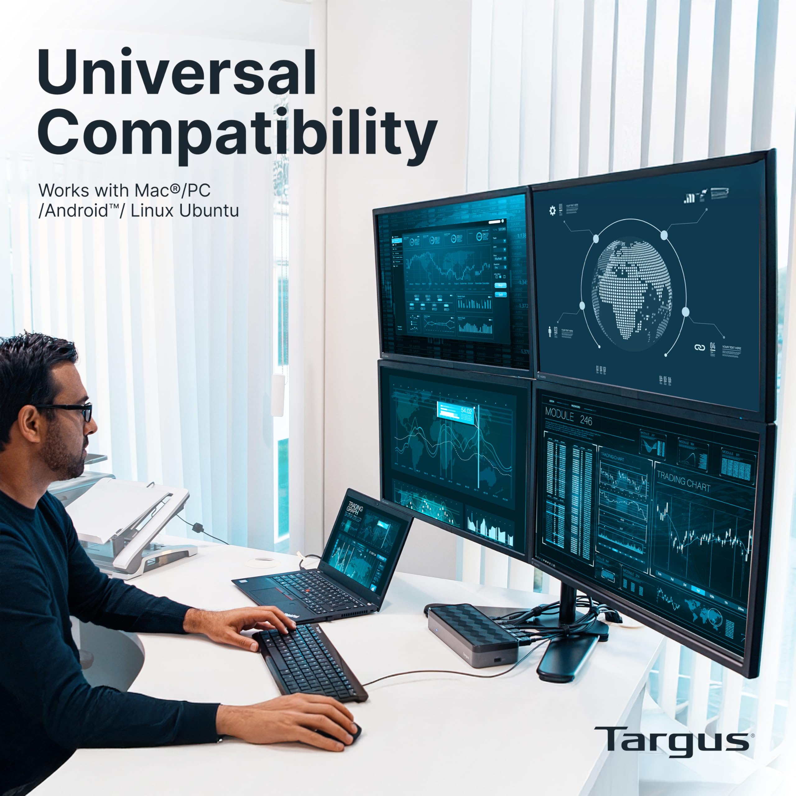 targus-usb-c-universal-quad-4k-qv4k-docking-station-with-100w-power-delivery-bla image 5