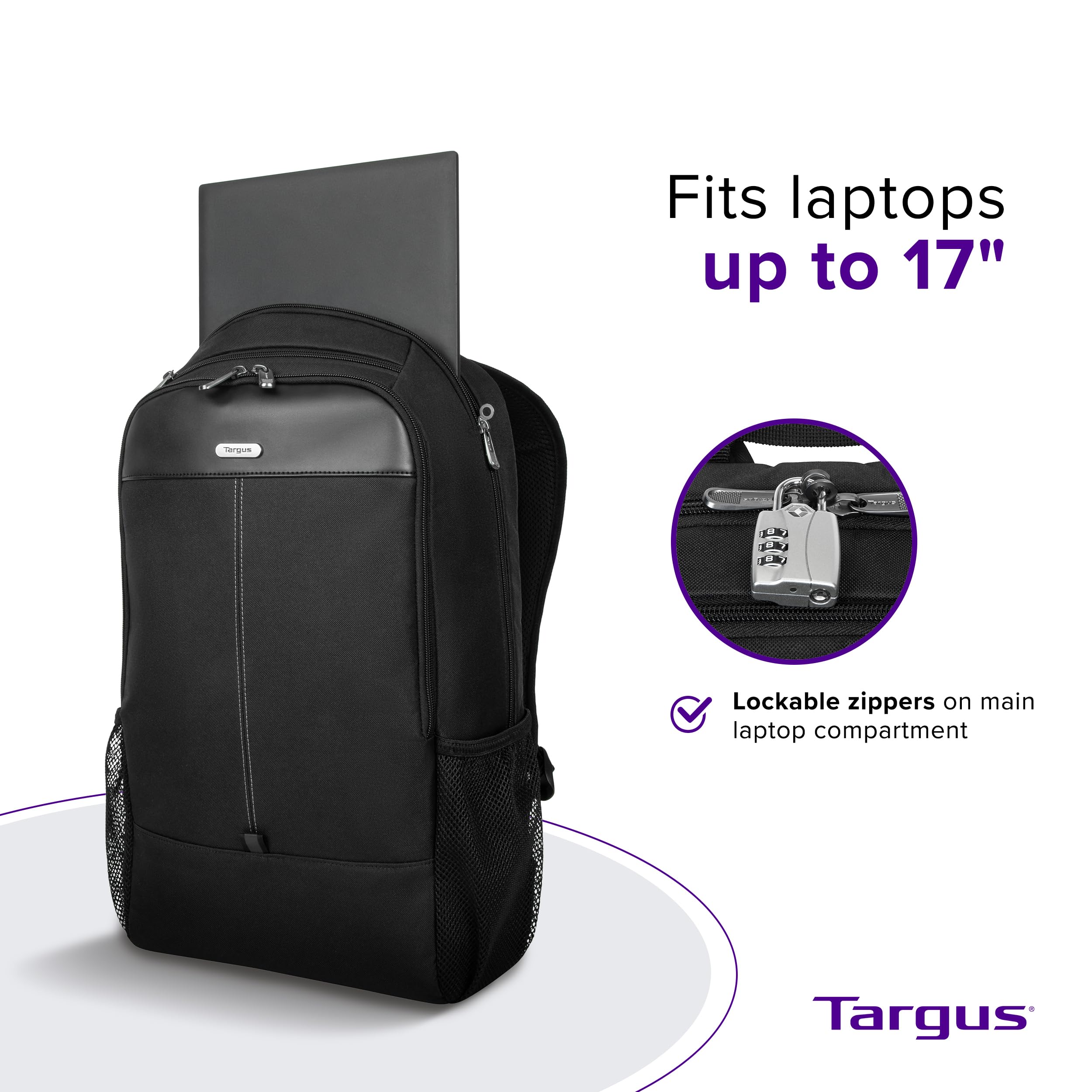 targus-classic-17-inch-laptop-backpack-tbb944gl-padded-laptop-compartment-21-5l- image 2